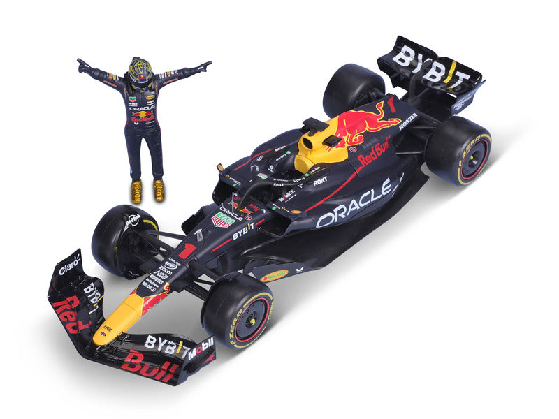 Red Bull Racing modellautó, bburago, Max Verstappen, #1, 1:24, RB19, pilótával