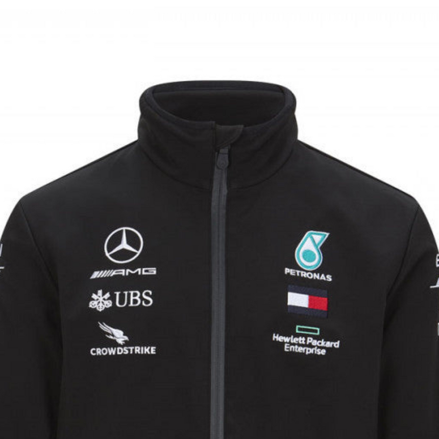 Mercedes Softshell kabát, Csapat, Fekete, 2020
