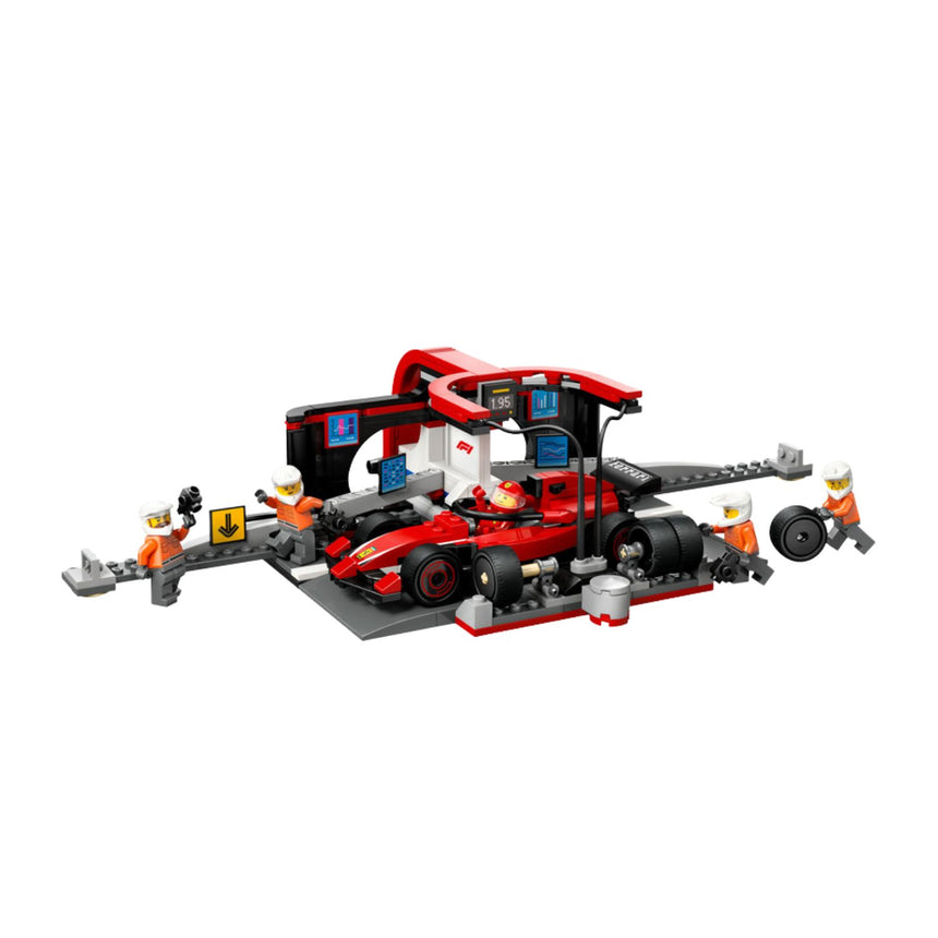 Ferrari, F1 LEGO® City 60443, Boxengasse mit Rennwagen und Crew