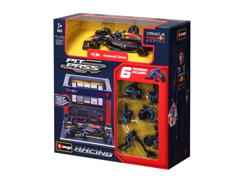 Red Bull Racing modellkészlet, pit pass, bburago, 1:43, Max Verstappen, #1, RB19