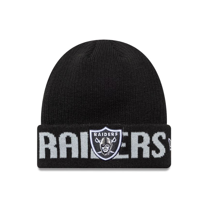 Las Vegas Raiders téli sapka, wordmark, New Era, fekete