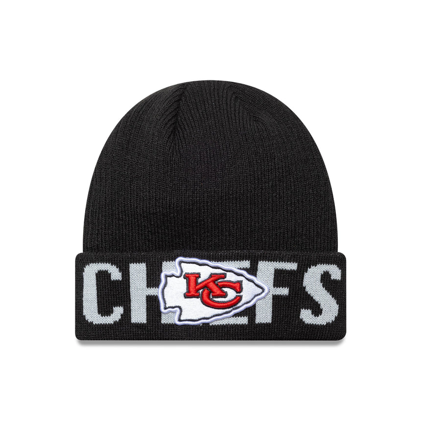 Kansas City Chiefs téli sapka, wordmark, New Era, fekete