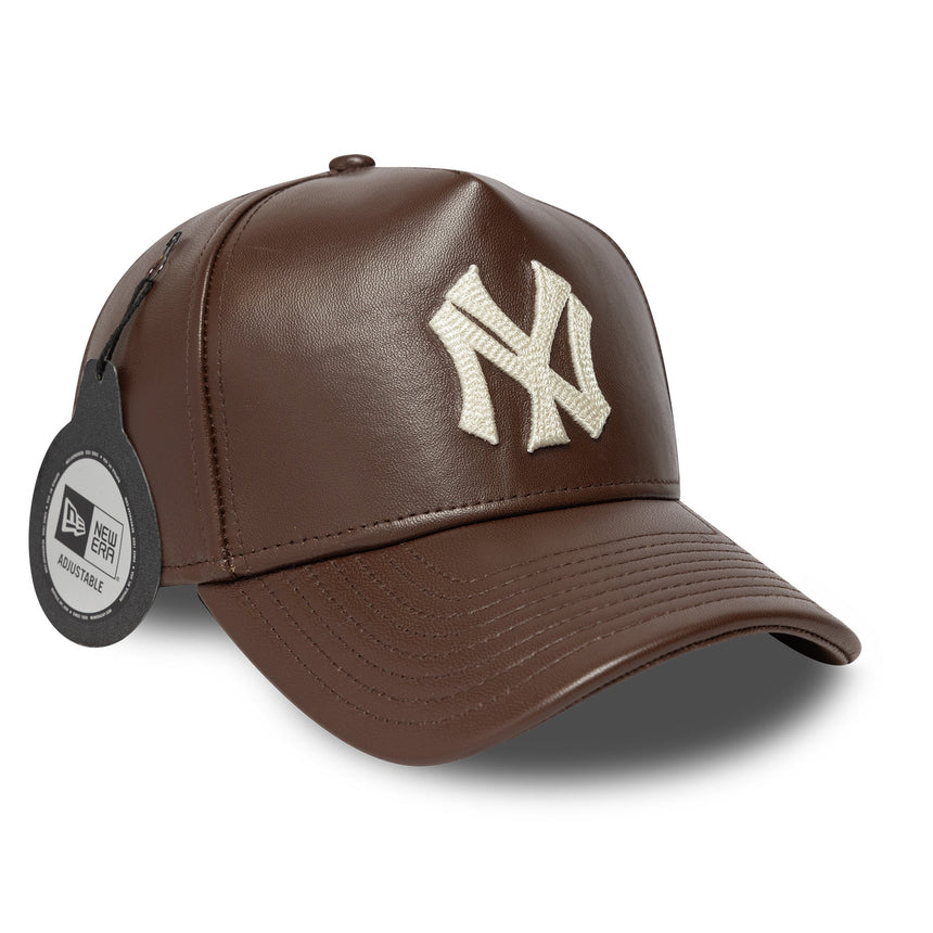 New York Yankees sapka, bőr, New Era, A-frame, barna