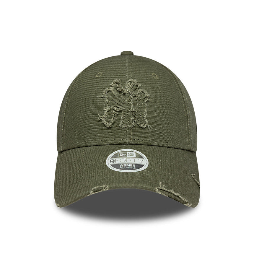 New York Yankees baseball sapka, kopott kitűző, New Era, 9FORTY, barna