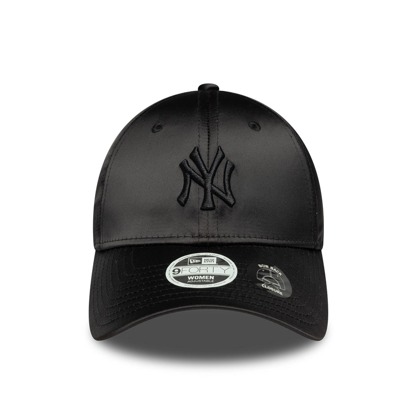 New York Yankees sapka, szatén masnival a hátán, New Era, 9FORTY, női, fekete