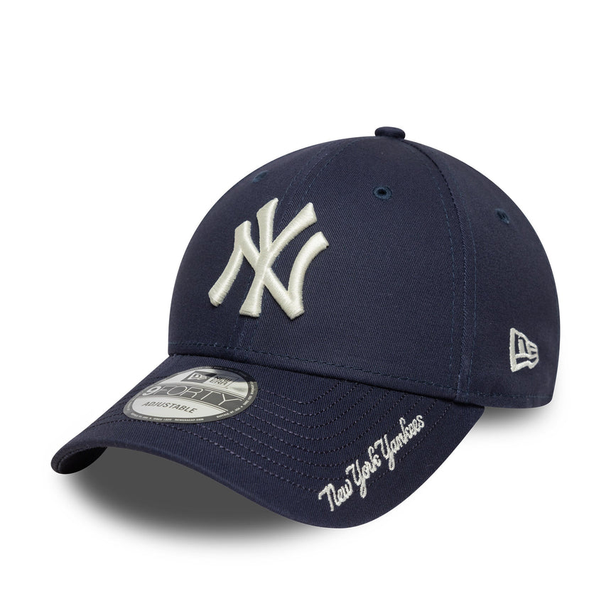 New York Yankees sapka, visor script, New Era, 9FORTY, kék
