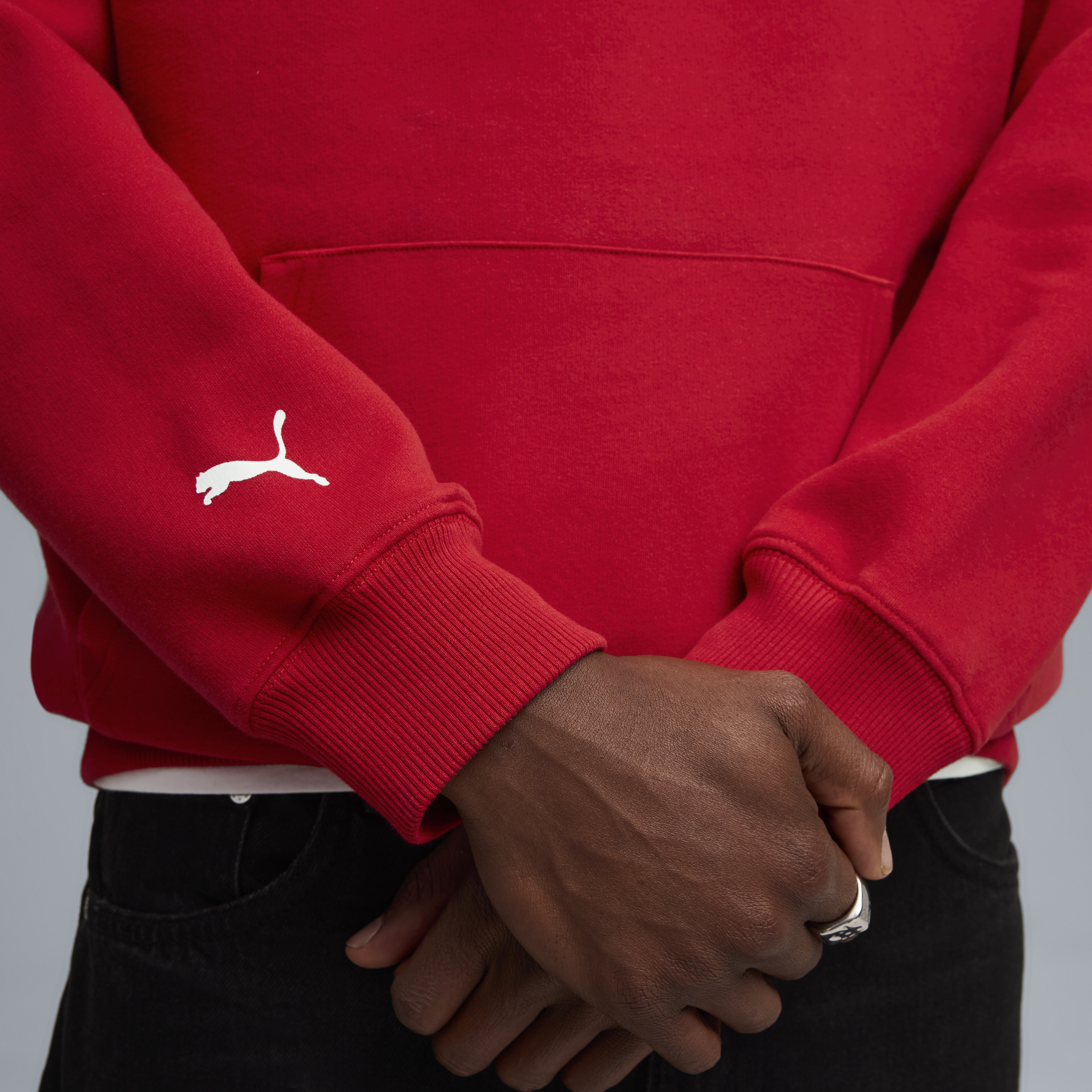 Ferrari Kapucnis Pulóver, Puma, sportswear, pajzs lógós, piros 🔥