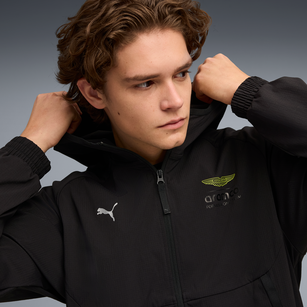 Aston Martin Kabát, Puma, Lifestyle, PUMATECH, fekete 🔥