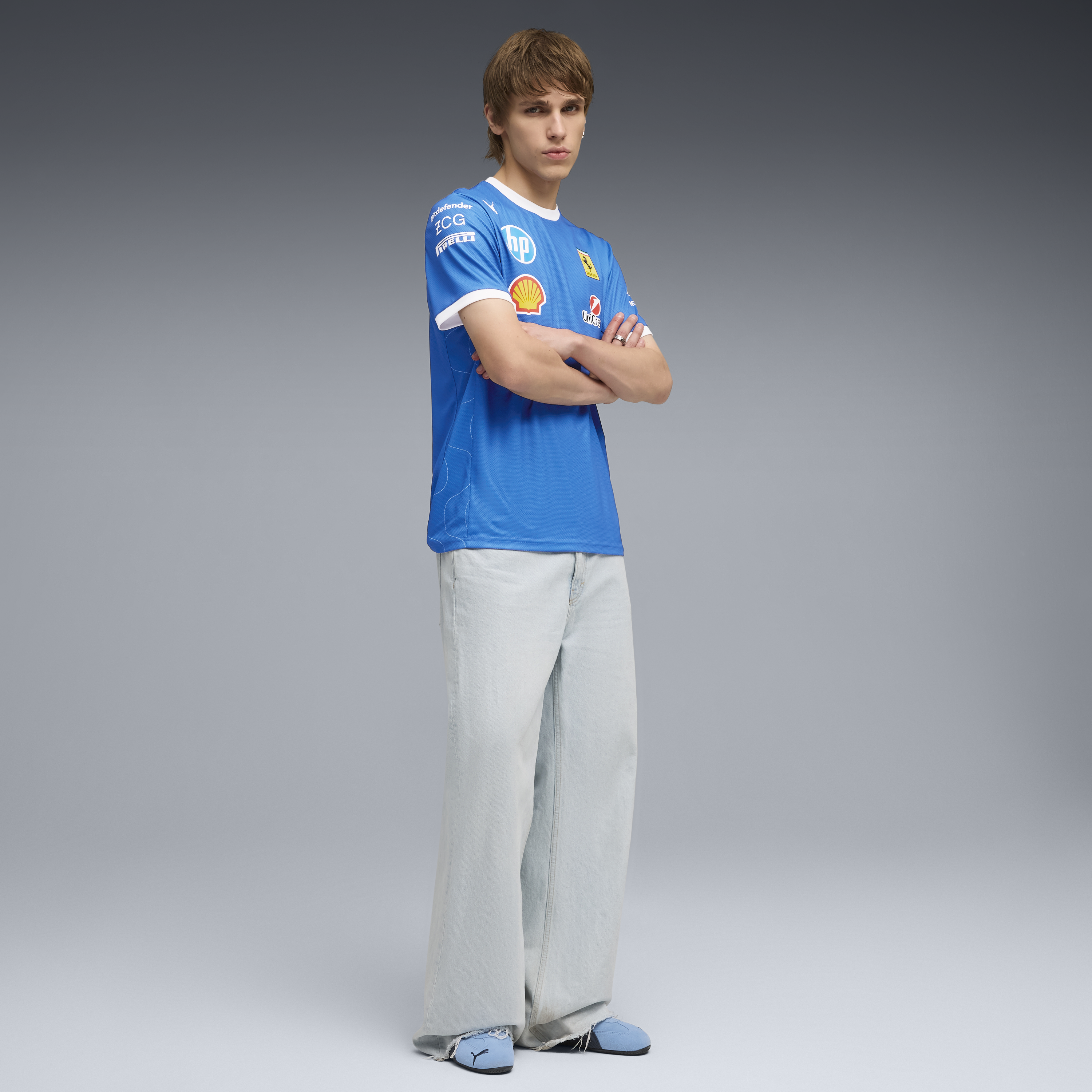 Ferrari Csapat Póló, Puma, Monza speciális kiadás, kék 🔥