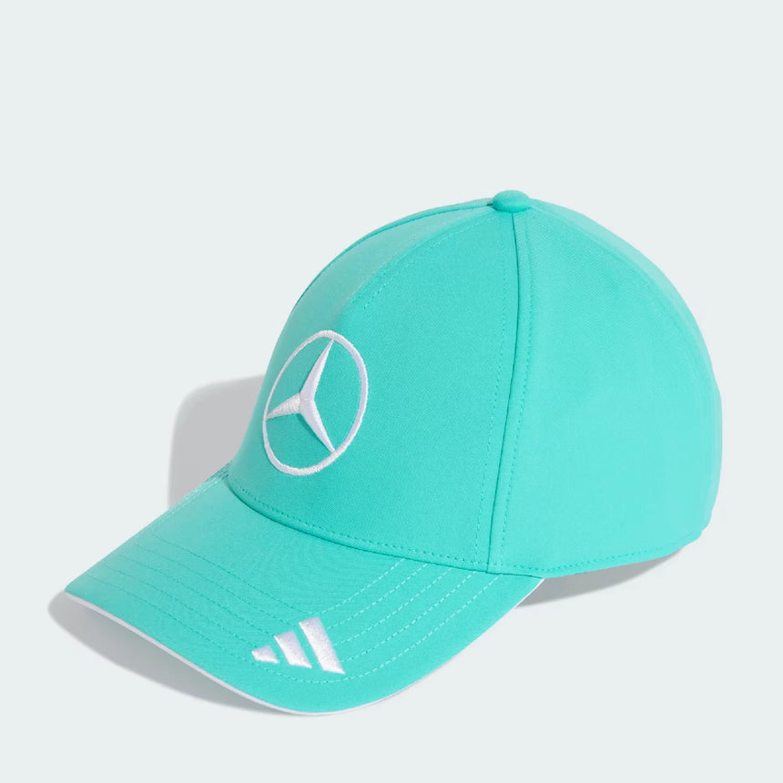 Zöld Mercedes sapka, elöl logóval, adidas felirattal.