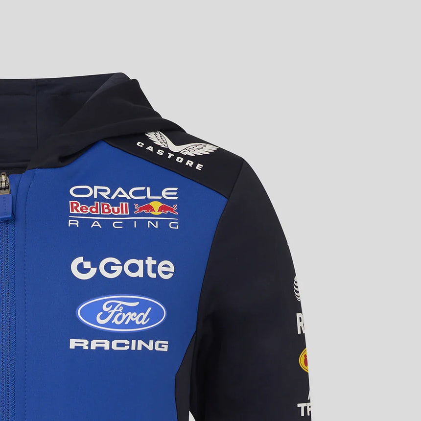 Red Bull kapucnis pulóver, csapat, teljes cipzáras, gyerek, kék