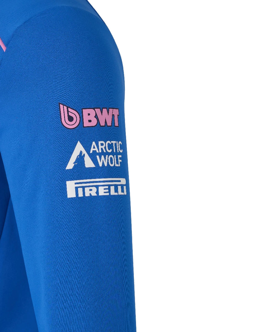 Alpesi tréningfelső, csapat, negyedig cipzáras, kék