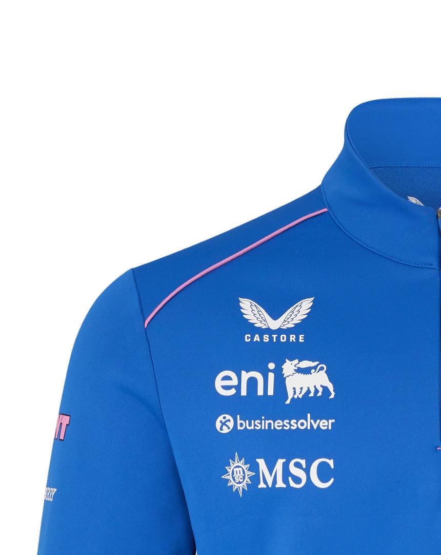 Alpesi tréningfelső, csapat, negyedig cipzáras, kék