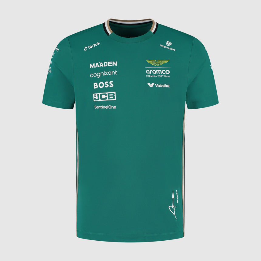 Aston Martin AMF1, Csapat, Póló, Fernando Alonso, Zöld 🔥 - FansBRANDS® - HU