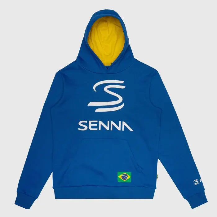 Ayrton Senna kapucnis pulóver, örökség, kék