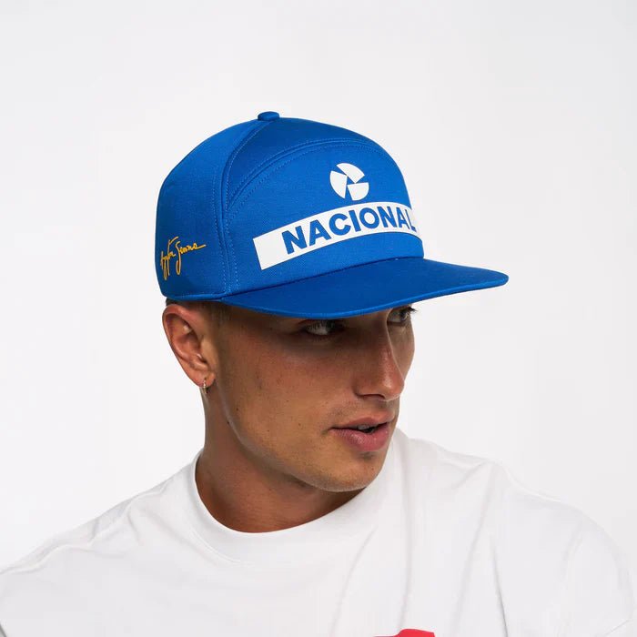 Ayrton Senna sapka, Nacional, eredeti 1984 - es, textil kemény tokban, kék - FansBRANDS®