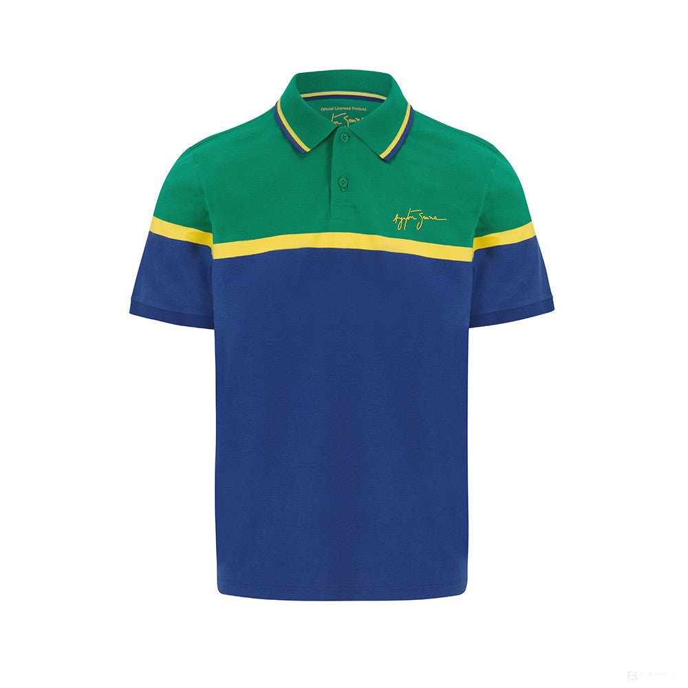 Ayrton Senna Stripe Galléros Póló - FansBRANDS®