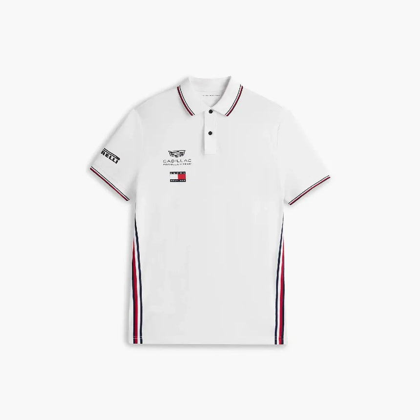Cadillac F1 galléros póló, csapat, Tommy Hilfiger, fehér, 2026
