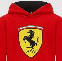 Ferrari kapucnis pulóver, nagy pajzsos, piros gyerek - FansBRANDS® - HU