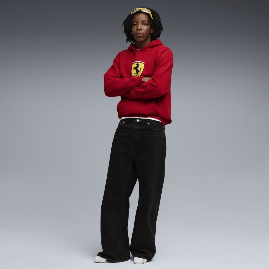 Ferrari Kapucnis Pulóver, Puma, sportswear, pajzs lógós, piros 🔥 - FansBRANDS® - HU