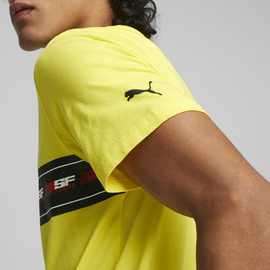 Ferrari környakú póló, Big shield, heritage, sárga - FansBRANDS® - HU