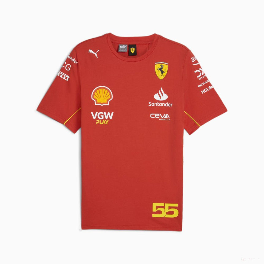Ferrari környakú póló, Puma, Carlos Sainz, piros - FansBRANDS®