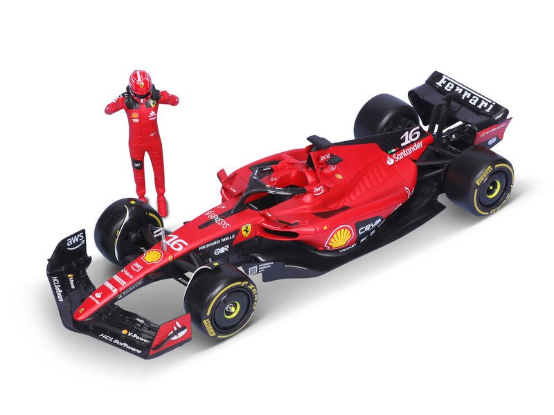 Ferrari modellautó, SF - 23, Charles Leclerc, 1:24, bburago, pilótával - FansBRANDS®