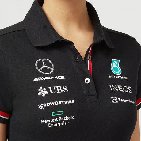 Mercedes Galléros Női Csapat Póló, Fekete, 2022 - FansBRANDS®
