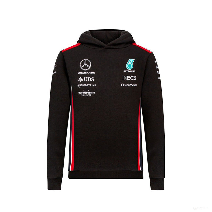 Mercedes kapucnis pulóver, csapat, gyerek, fekete, 2023 - FansBRANDS® - HU