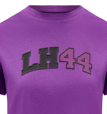 Mercedes környakú póló, Lewis Hamilton logó, lila - FansBRANDS® - HU