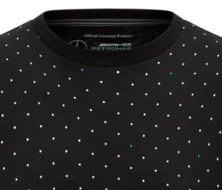 Mercedes környakú póló, polka dot, fekete - FansBRANDS® - HU