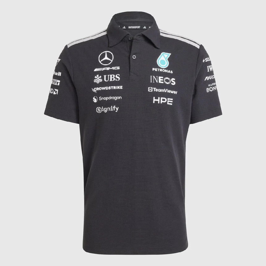 Mercedes póló, csapat, mérnökök, adidas, fekete, 2026