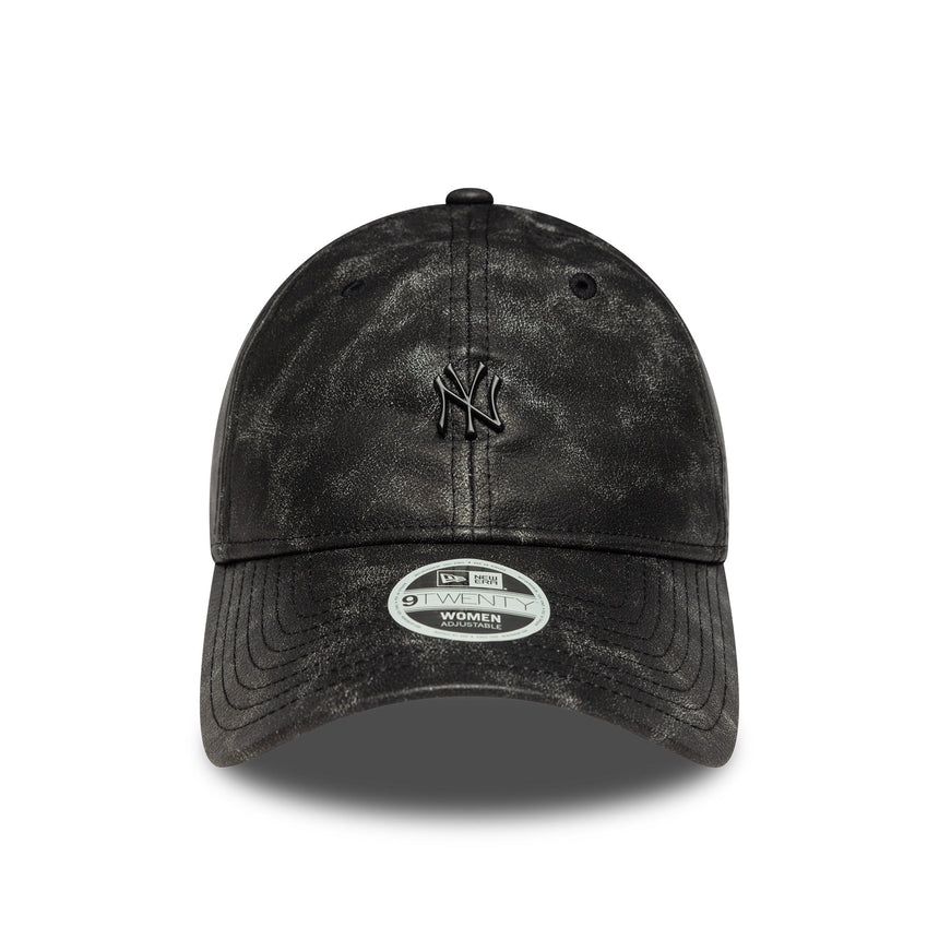 New York Yankees sapka, PU anyagból, New York Yankees, 9TWENTY, egyszínű, fekete - FansBRANDS® - HU