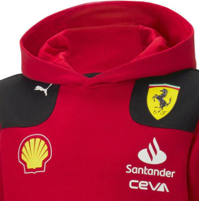 Ferrari kapucnis pulóver, Puma, csapat, gyerek, piros, 2023