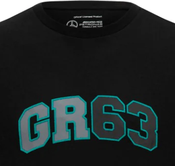 Mercedes crew neck t-shirt, George Russell logo, black