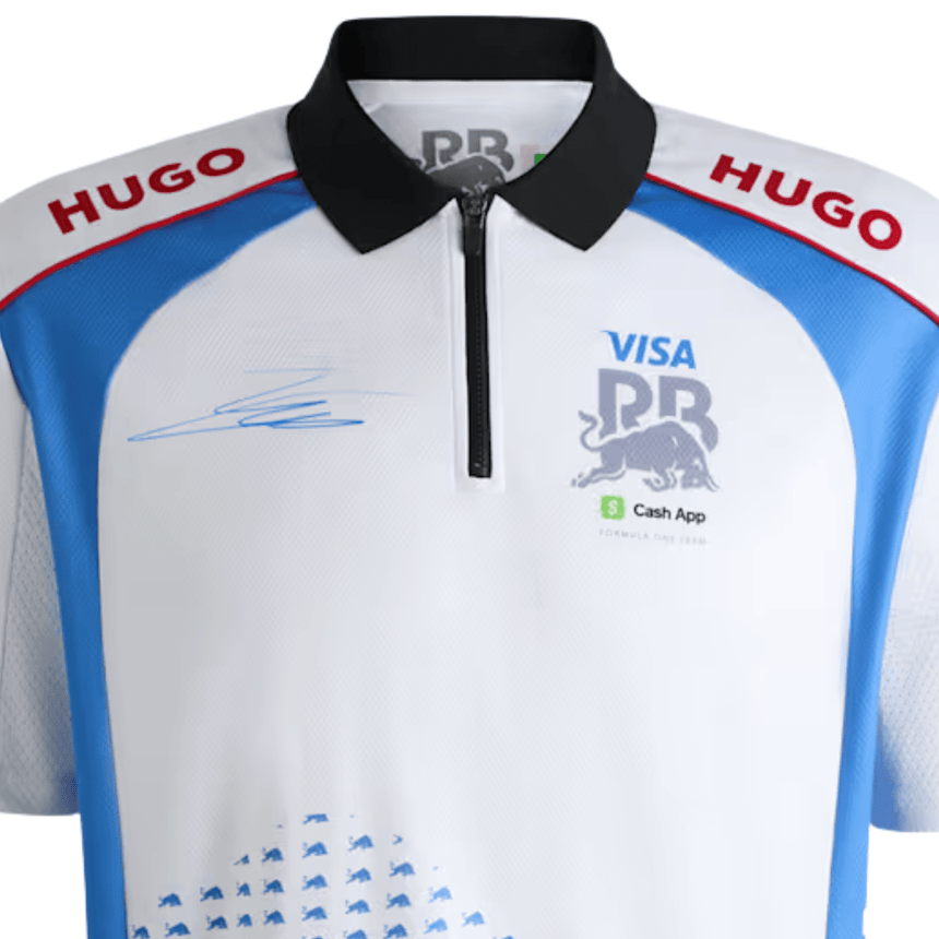 VISA RB Polo, Isack Hadjar, csapat, fehér - FansBRANDS® - HU