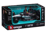 Mercedes modellautó, bburago, Lewis Hamilton, #44, 1:43, F1W15