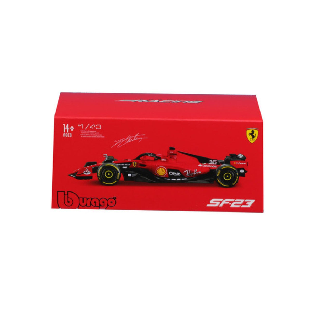 Ferrari F1 modellautó, sisakkal, SF-23, bburago, 1:43, Charles Leclerc #16