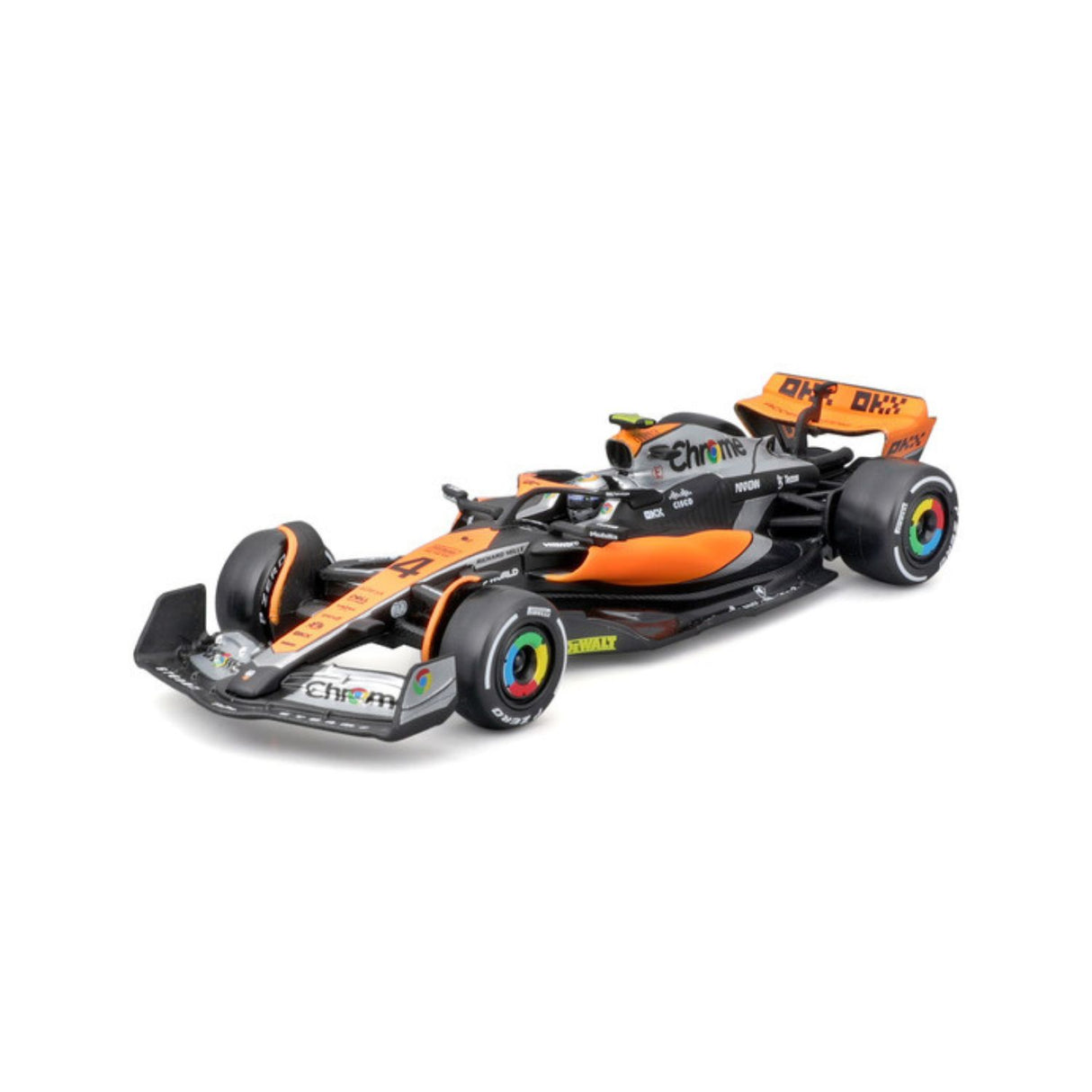 McLaren F1 modellautó, sisakkal, MCL60, bburago, 1:43, Lando Norris #4