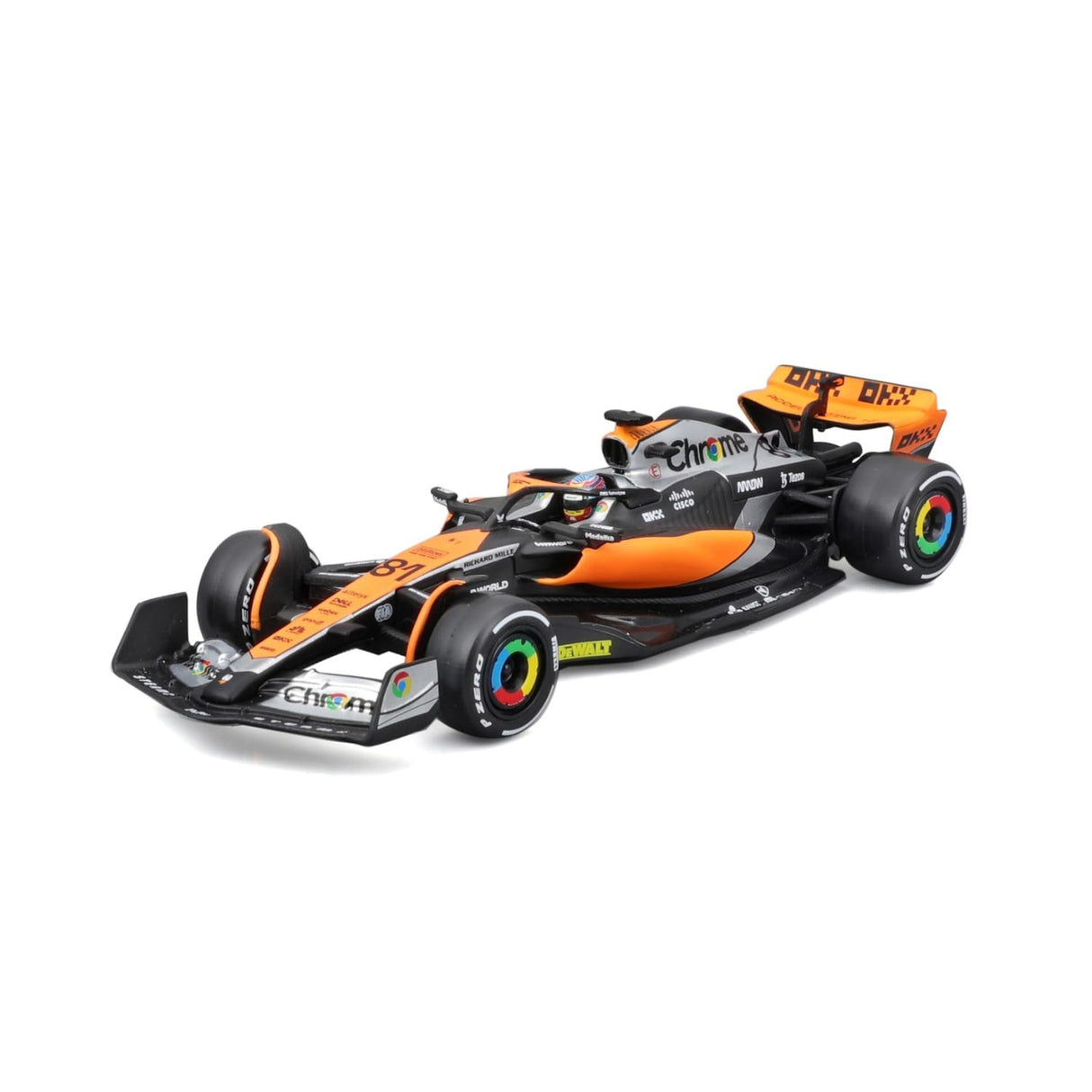 McLaren F1 modellautó, sisakkal, MCL60, bburago, 1:43, Oscar Piastri #81