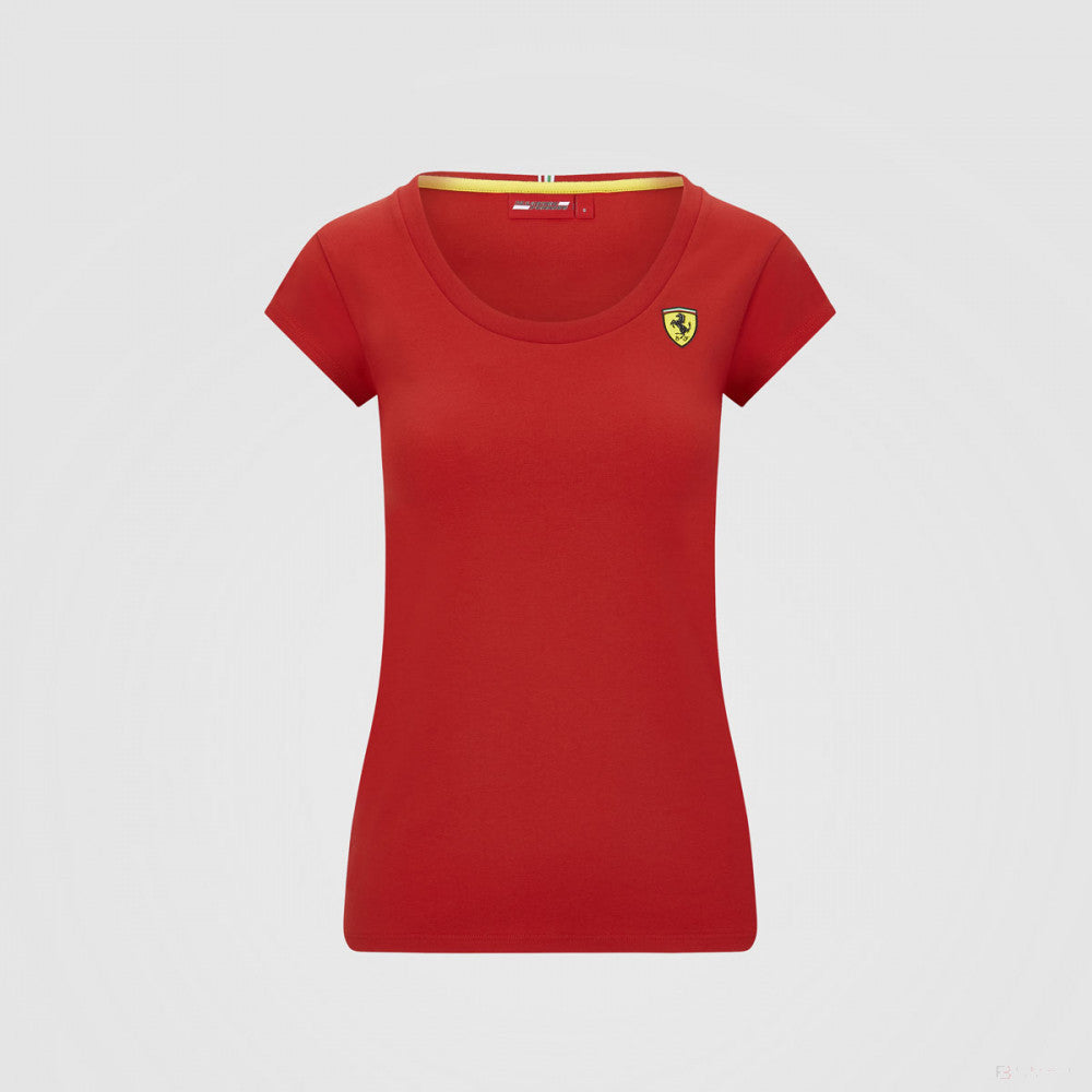 Ferrari Damen T-Shirt, Schild, rot, 2020