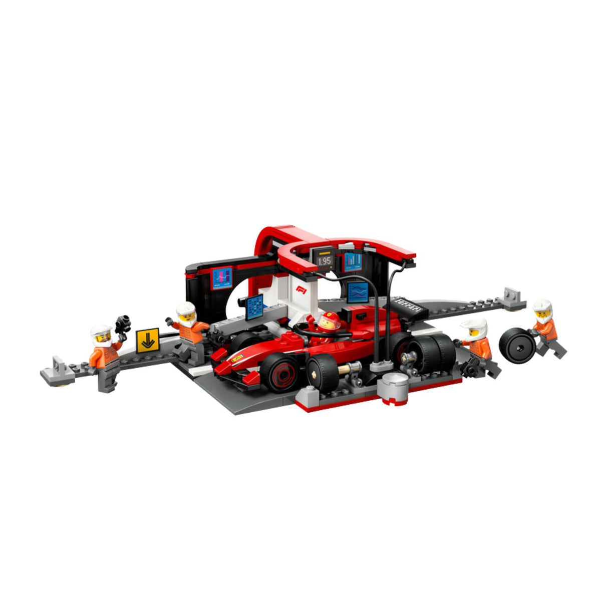 Ferrari, F1 LEGO® City 60443, pit lane with racing car and crew