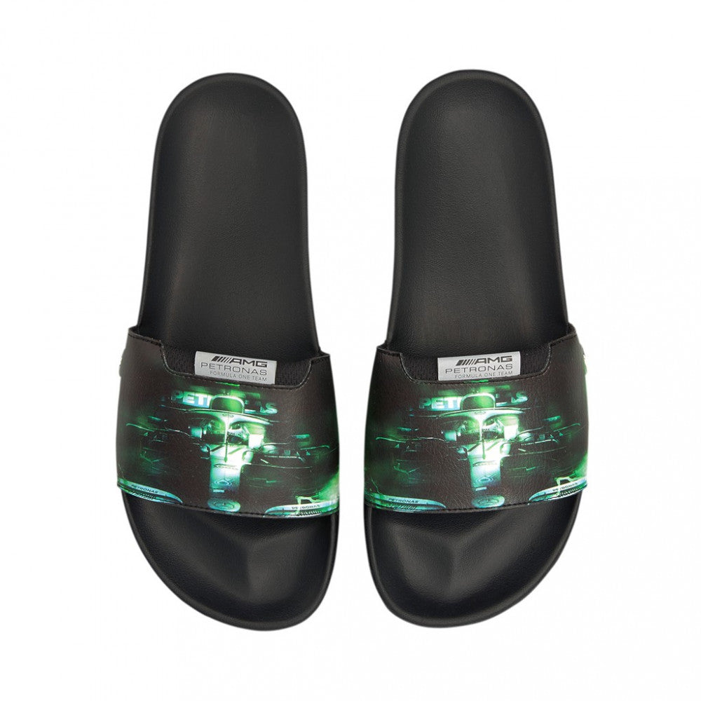 Mercedes Hausschuhe, Puma Grafik Leadcat FTR, schwarz, 2021