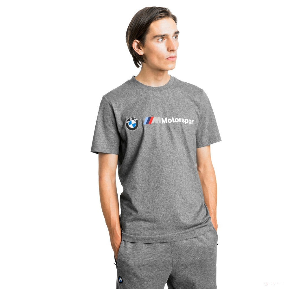 BMW T-shirt, Puma BMW MMS logo round neck, grey, 2019