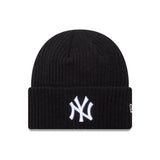 New York Yankees téli sapka, széles felhajtott szegéllyel, New Era, fekete