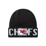 Kansas City Chiefs téli sapka, wordmark, New Era, fekete