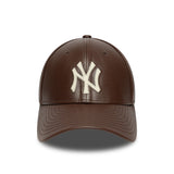 New York Yankees sapka, bőr, New Era, 9FORTY, egyszínű, barna