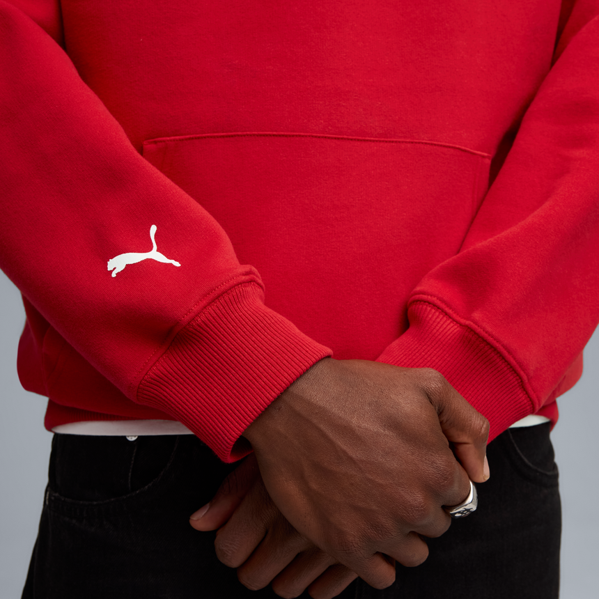 Ferrari Kapucnis Pulóver, Puma, sportswear, pajzs lógós, piros 🔥