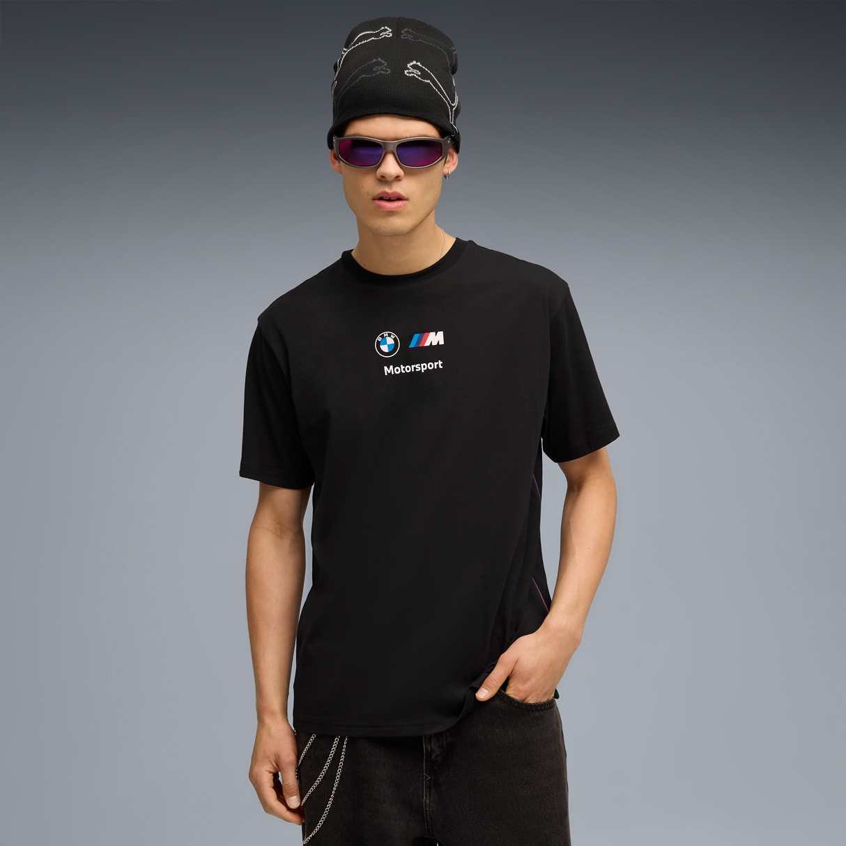 BMW Póló, Puma, MMS, BMW logo II, essential+, fekete 🔥