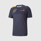 Red Bull T-Shirt, Sergio Pérez Fahrer CHECO, Blau, 2022